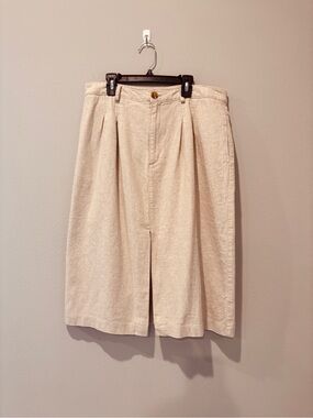 Banana Republic Linen-Blend Skirt Classic Office Casual Comfy Preppy Lightweight